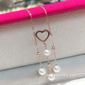 Colliers de mariage perle coeur or pendentif bijoux Tassel